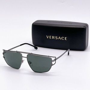 L.E. Versace Gunmetal 57mm Sunglasses